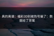 真的离谱：福彩3D别被热号骗了：数据给了答案